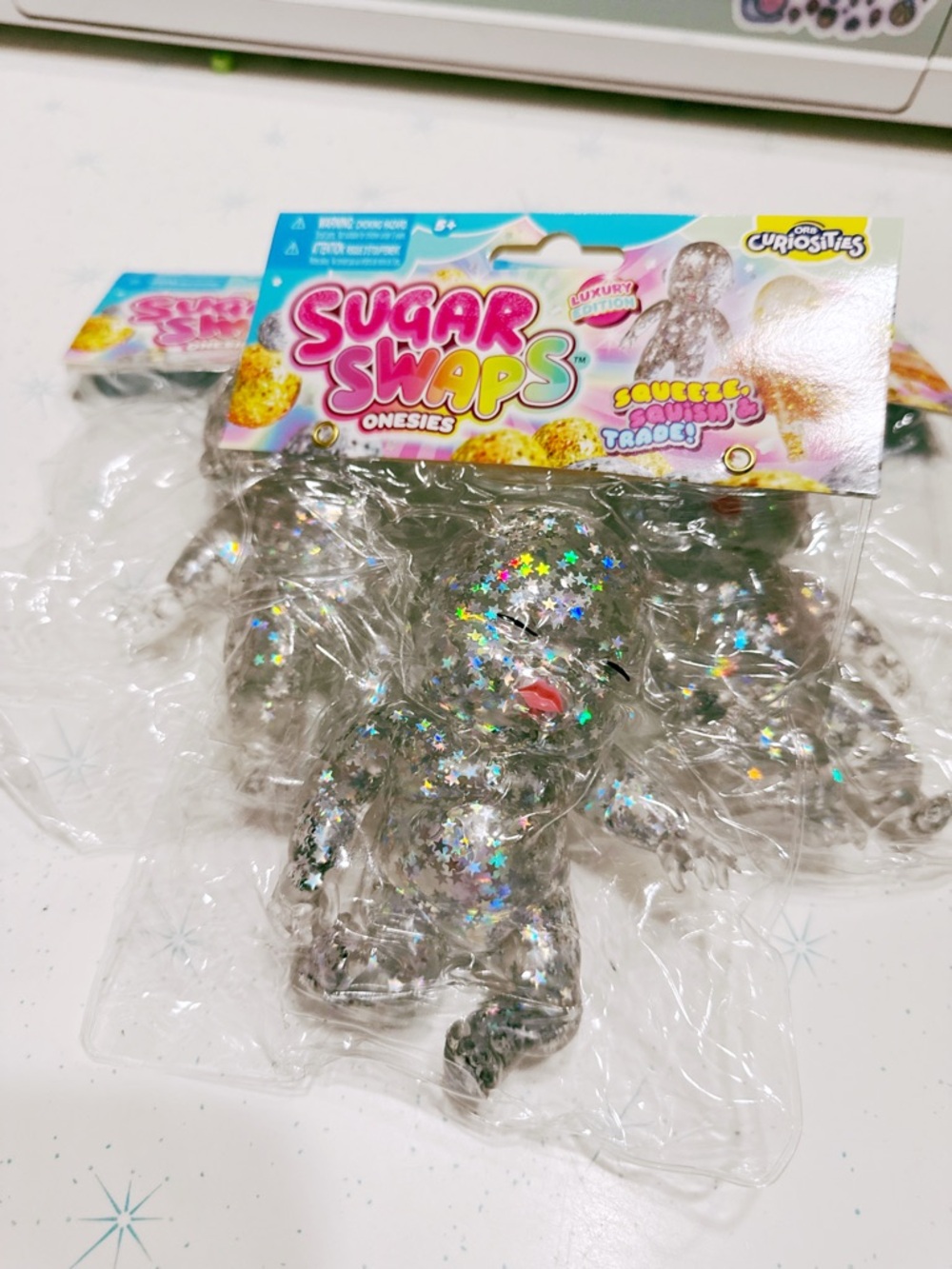 Sugar swaps Onesies Clear Glitter Star Baby squishy